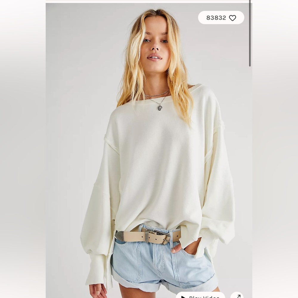 Free People Cream Sweatshirt